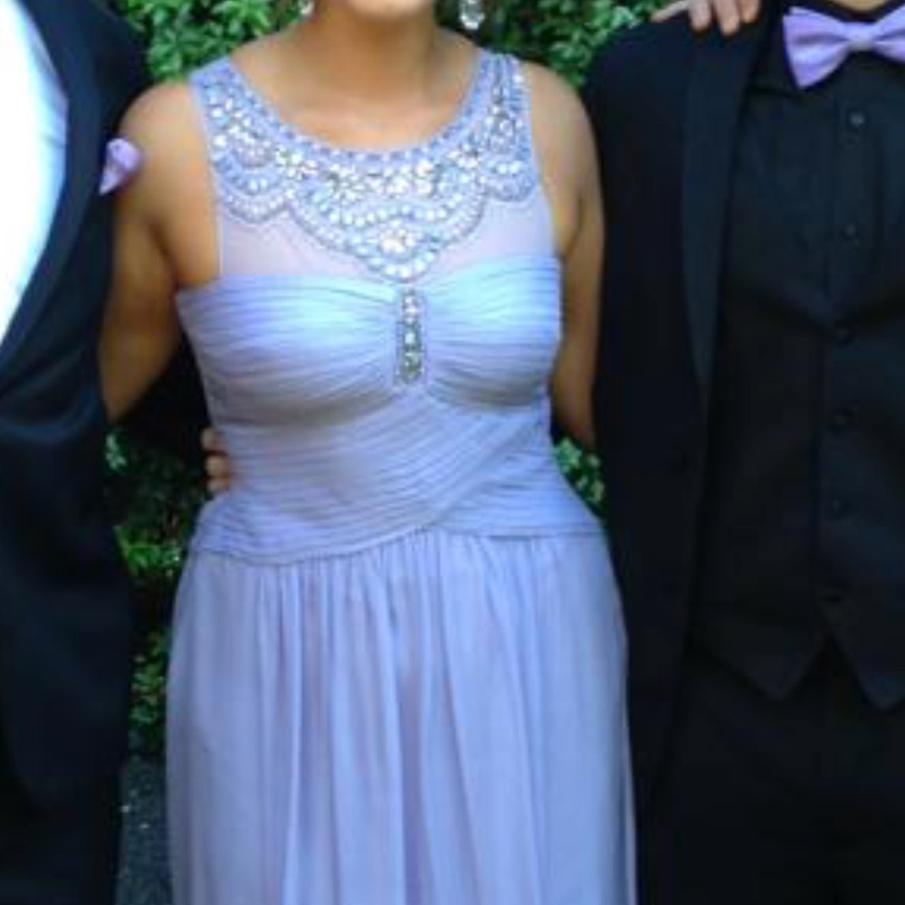 High neck lavender formal dress